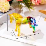 YWHL Colorful Crystal Horse Figurines Decor, Horses Themed Gifts for Women Girl, Christmas Horses Present for Horse Lovers, Glass Animal Statue Collection for Home Decoration
