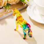 YWHL Colorful Crystal Horse Figurines Decor, Horses Themed Gifts for Women Girl, Christmas Horses Present for Horse Lovers, Glass Animal Statue Collection for Home Decoration