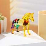 YWHL Colorful Crystal Horse Figurines Decor, Horses Themed Gifts for Women Girl, Christmas Horses Present for Horse Lovers, Glass Animal Statue Collection for Home Decoration