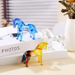 YWHL Colorful Crystal Horse Figurines Decor, Horses Themed Gifts for Women Girl, Christmas Horses Present for Horse Lovers, Glass Animal Statue Collection for Home Decoration