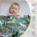 Horse Fleece Blanket Super Soft Cozy Throw Blanket Throw 40X50inch, Lightweight Fuzzy Comfy Textured Flannel Blanket Warm Plush Throw Blankets for Couch, Sofa, Bed