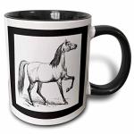 3dRose mug_46521_4 "Vintage Horse Sketch" Two Tone Black Mug, 11 oz, Multicolor