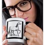3dRose mug_46521_4 "Vintage Horse Sketch" Two Tone Black Mug, 11 oz, Multicolor