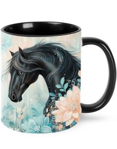 Yamegoun Horse Coffee Mug 11oz Ceramic Tea Cup Kitchen Decor Microwave Safe for Office and Home Novelty Christmas Gifts for Men Women