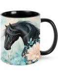 Yamegoun Horse Coffee Mug 11oz Ceramic Tea Cup Kitchen Decor Microwave Safe for Office and Home Novelty Christmas Gifts for Men Women