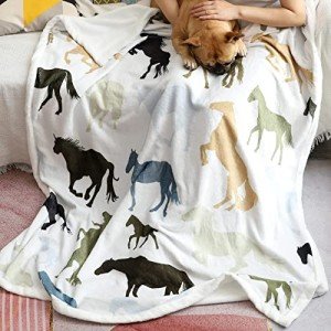 chifave Horse Blanket Horse Gifts for Girls Boys Women Throw with Horses Design Fuzzy Horse Stuff Knight Horsemen Equestrian Gifts for Horse Lovers Kids and Toddler 50"x60"