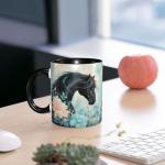 Yamegoun Horse Coffee Mug 11oz Ceramic Tea Cup Kitchen Decor Microwave Safe for Office and Home Novelty Christmas Gifts for Men Women