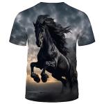 LAOLIUSN Men's Horse T-Shirt- Animal Theme, Realistic Graphic Tee Shirt,Grey,L