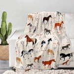 Horse Blanket, Soft Warm Fuzzy Fleece Plush Blanket 60''x50'', Smooth Cozy Flannel Throw Blanket for Bed/Couch/Office/Camping