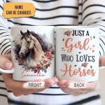 Hyturtle Personalized Horse Mug for Girls and Women - Birthday Gift for Horse Lovers - Animal Lover Custom Name 11oz White Ceramic Coffee Tea Mug