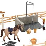 Peagrav Horse Stable Playset with Rider & Horses - Toy Figures for Boys & Girls, Ages 3-8