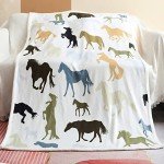 chifave Horse Blanket Horse Gifts for Girls Boys Women Throw with Horses Design Fuzzy Horse Stuff Knight Horsemen Equestrian Gifts for Horse Lovers Kids and Toddler 50"x60"