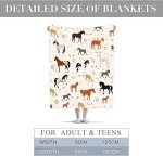 Horse Blanket, Soft Warm Fuzzy Fleece Plush Blanket 60''x50'', Smooth Cozy Flannel Throw Blanket for Bed/Couch/Office/Camping