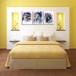 DZL Art D70234 Canvas Wall Art Horse Animal Painting Prints on Canvas Framed Ready to Hang-3 Panels Watercolor Horses Prints Fine Art for Home Wall Decor