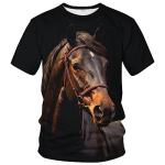 Snbidmk Vintage Horse Shirt Men Horseback Riding Horse Lover Summer Leisure T-Shirt,Multicolor,L