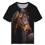 Snbidmk Vintage Horse Shirt Men Horseback Riding Horse Lover Summer Leisure T-Shirt,Multicolor,L