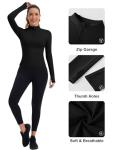 ZHENWEI Womens Long Sleeve Workout Tops 1/4 Zip Pullover Quick Dry Athletic Slim Fit Shirts Golf Polo Gym Yoga Tops BBL Jacket (Black,S)