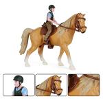 Hiawbon People Horse Riding Figurine Realistic Riding People Action Figure Plastic Horse Rider Model for Farm Animal, Set of 2