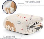Horse Blanket, Soft Warm Fuzzy Fleece Plush Blanket 60''x50'', Smooth Cozy Flannel Throw Blanket for Bed/Couch/Office/Camping