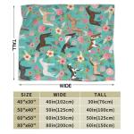 Funny Horses Floral Horse Breeds Farm Animal Pets Flowers Ultra-Soft Micro Fleece Blanket Air Conditioning Quilt for Women All Seasons,Fuzzy Large Flannel Fleece Throw Blanket for Bed 50"X40"