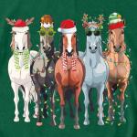 VERYNEAT Women Horse Christmas Shirt Christmas Farm T Shirt Xmas Holiday Tops Green