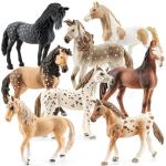 THINKBAY 8PCS 6" Large Horse Figurines Animal Toys for Kids, Realistic Plastic Farm Animal Figurines Toys for Toddlers, Horse Party Favors Birthday Gift Cake Toppers for Boys Girls