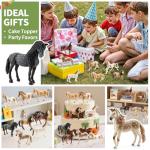 THINKBAY 8PCS 6" Large Horse Figurines Animal Toys for Kids, Realistic Plastic Farm Animal Figurines Toys for Toddlers, Horse Party Favors Birthday Gift Cake Toppers for Boys Girls