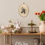 Mcehtle Retro Horse Wall Art Decor, Farmhouse Animal Sketch Farm Equestrian Framed Canvas Prints 8.6x11.4, Neutral Cottagecore Wall Hanging Artwork Decorations for Bedroom Home Gallery Living Room