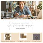 Animal Heads Wall Decor (Includes Metal Frame) Resin Animals Sculptures Head Wall Hanging Decoration Gold vintage Wall Sculpture for Living Room Bedroom Office(Horse)