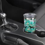 30 oz Horse Tumbler with Handle and Flip Straw, Vacuum Insulated Water Bottle Stainless Steel, Leak Proof Travel Coffee Mug Gifts for Horse Lover, Cute Floral Cup for Home Office Car Outdoors Sports