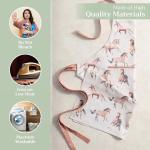 Maison d' Hermine Apron for women with Pocket 100% Cotton 27.50"x31.50" 1 Piece Adjustable Neck Strap & long ties Apron Men, Chef, Wedding, Cooking, Gardening, Server Spring/Summer (Free Horses)