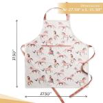 Maison d' Hermine Apron for women with Pocket 100% Cotton 27.50"x31.50" 1 Piece Adjustable Neck Strap & long ties Apron Men, Chef, Wedding, Cooking, Gardening, Server Spring/Summer (Free Horses)