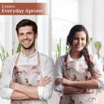 Maison d' Hermine Apron for women with Pocket 100% Cotton 27.50"x31.50" 1 Piece Adjustable Neck Strap & long ties Apron Men, Chef, Wedding, Cooking, Gardening, Server Spring/Summer (Free Horses)