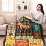 standhustle Horse Blanket Horses Gifts for Girls Women Just A Girl Who Loves Horse 50" X 60" Throw Blanket Christmas Birthday Present for Girls