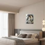 Gold Horse Wall Art Splash Canvas Wall Decor Black And White Pictures Paintings Prints Artwork Framed Decorations For Bathroom Bedroom Living Room Office Gifts 12" x 16"