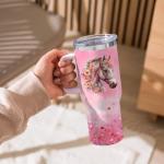Jiaazerd Horse Tumbler for Girls,40 oz Vacuum Insulated Travel Coffee Mug Cup