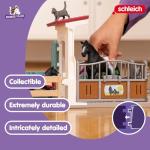 Schleich Horse Club - 34PC Stall Horse Toy Playset with Mare and Foal Figure, Cat Figurine, and Accessories - Stable Extension Set for Girls and Boys - Interactive, Realistic Kids Toys Ages 5+ | 42611
