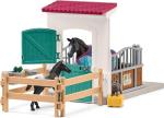 Schleich Horse Club - 34PC Stall Horse Toy Playset with Mare and Foal Figure, Cat Figurine, and Accessories - Stable Extension Set for Girls and Boys - Interactive, Realistic Kids Toys Ages 5+ | 42611