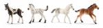 Schleich Horse Club - 4PC Foal Horse Toy Playset - with Pinto, Knabstrupper, Holsteiner and Mustang Figurine Horses for Girls and Boys - Realistic Farm Animal Figures for Kids Ages 5+ | 77586