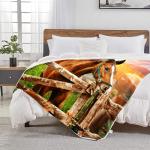 3D Horse Throw Blanket for Couch, Super Soft Fuzzy Throws Warm Comfortable Plush Fleece Blanket, Fashion Decorative Flannel Fleece Blanket for All Season(50 x 60 in, Horse & Pasture)