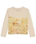 Lucky Brand Girls' Long Sleeve Graphic T-Shirt, Tagless Cotton Tee with Fun Designs, Parchment Horse Meadow, 16