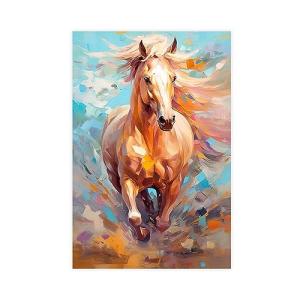 Fyzuf Horse Wall Art Animal Oil Painting On Canvas Poster Horse Cubism Colorful Cute Horses Aesthetic Room Canvas Poster Unframe-style12x18inch(30x45cm)