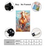 Fyzuf Horse Wall Art Animal Oil Painting On Canvas Poster Horse Cubism Colorful Cute Horses Aesthetic Room Canvas Poster Unframe-style12x18inch(30x45cm)