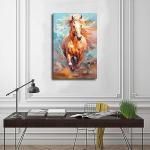 Fyzuf Horse Wall Art Animal Oil Painting On Canvas Poster Horse Cubism Colorful Cute Horses Aesthetic Room Canvas Poster Unframe-style12x18inch(30x45cm)