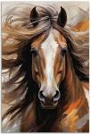 ERTOSKA Horse Canvas Wall Art, 16x24 Inch, Rustic Watercolor Animal Print for Home Decor, Unframed