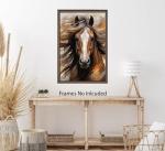 ERTOSKA Horse Canvas Wall Art, 16x24 Inch, Rustic Watercolor Animal Print for Home Decor, Unframed