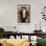 ERTOSKA Horse Canvas Wall Art, 16x24 Inch, Rustic Watercolor Animal Print for Home Decor, Unframed