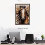 ERTOSKA Horse Canvas Wall Art, 16x24 Inch, Rustic Watercolor Animal Print for Home Decor, Unframed