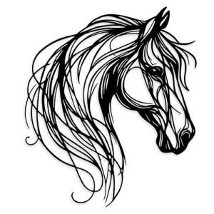 YATEASLU Elegant Horse Wall Art - Metal Line Art Wall Decor, Minimalist Horse Pictures Wall Décor for Living Room, Bedroom (15 x 12.6 Inches)