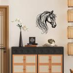 YATEASLU Elegant Horse Wall Art - Metal Line Art Wall Decor, Minimalist Horse Pictures Wall Décor for Living Room, Bedroom (15 x 12.6 Inches)